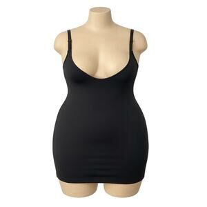 SPANX OpenBust FullSlip Shapewear Dress Black 3X SmartGrip Hem Adjustable Straps
